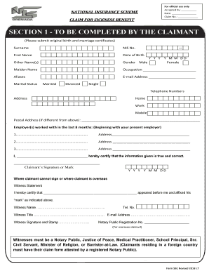 National Insurance Scheme Grenada  Form