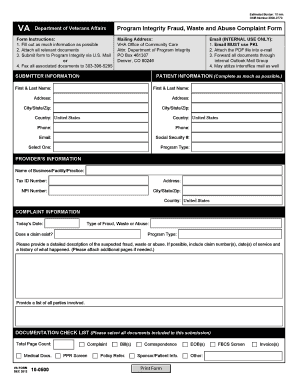 Va Form 10 0500