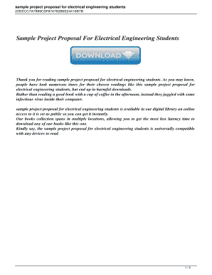 Electrical Engineering Project Proposal Sample PDF  Form