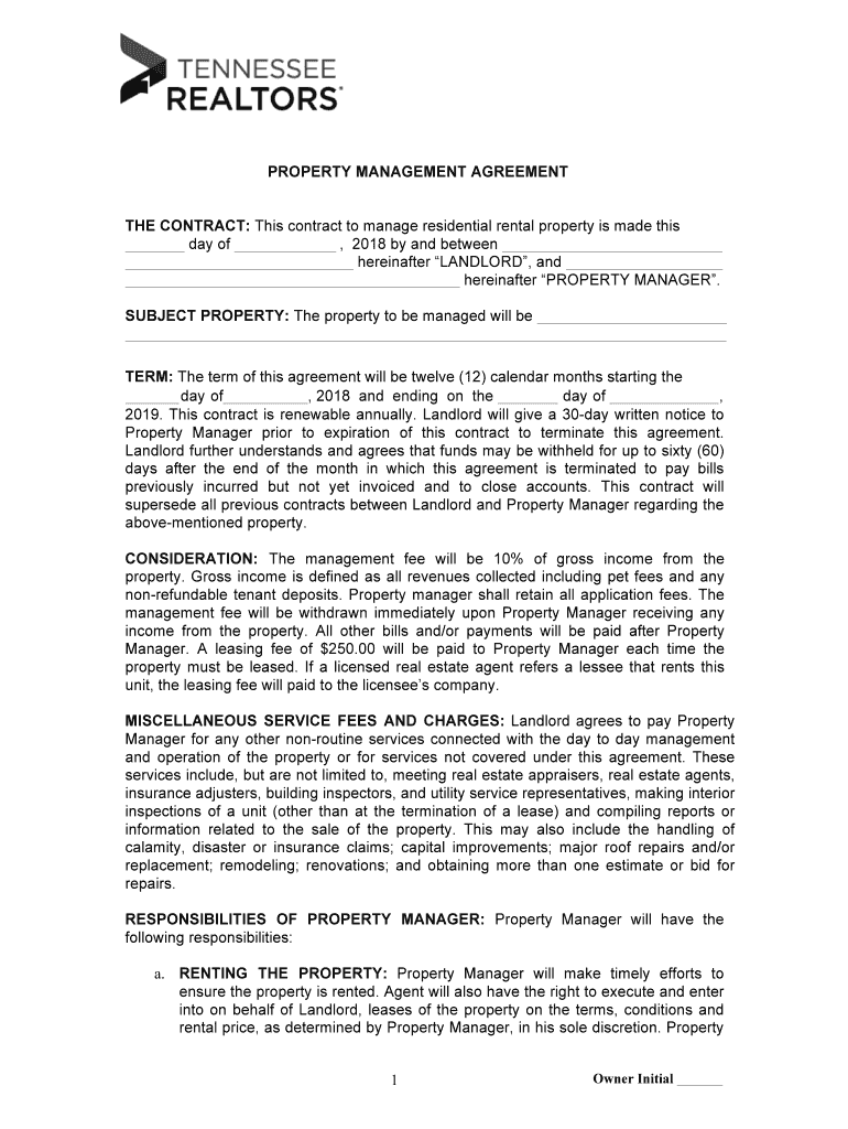 Property Management Proposal Template  Form