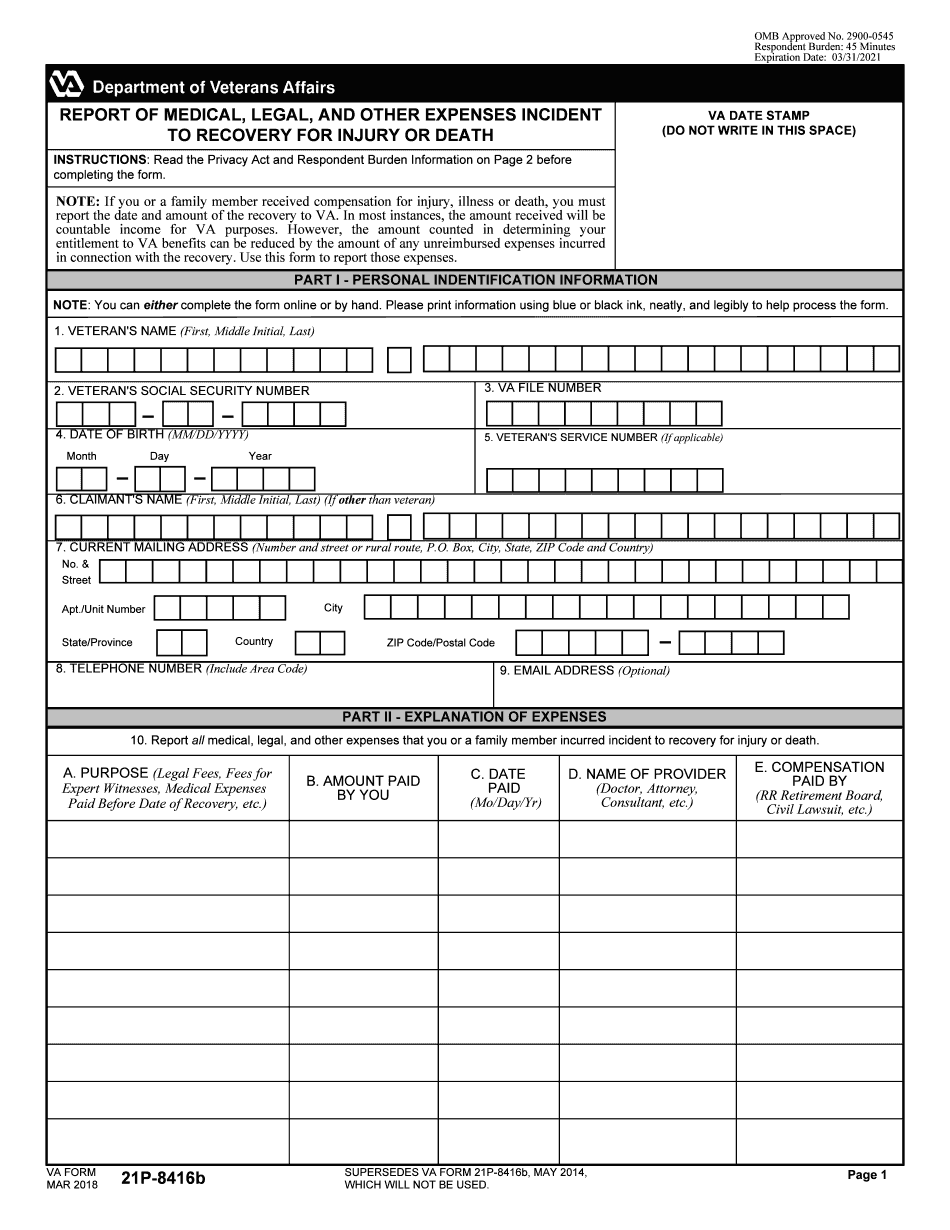  Veterans Affairs Incident Report Form 2018-2024