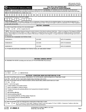  Multiple Sclerosis Questionnaire Form 2016-2024