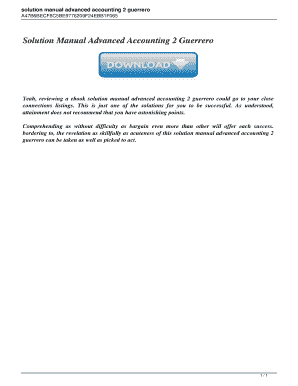 Advanced Accounting 2 Guerrero Solution Manual PDF  Form