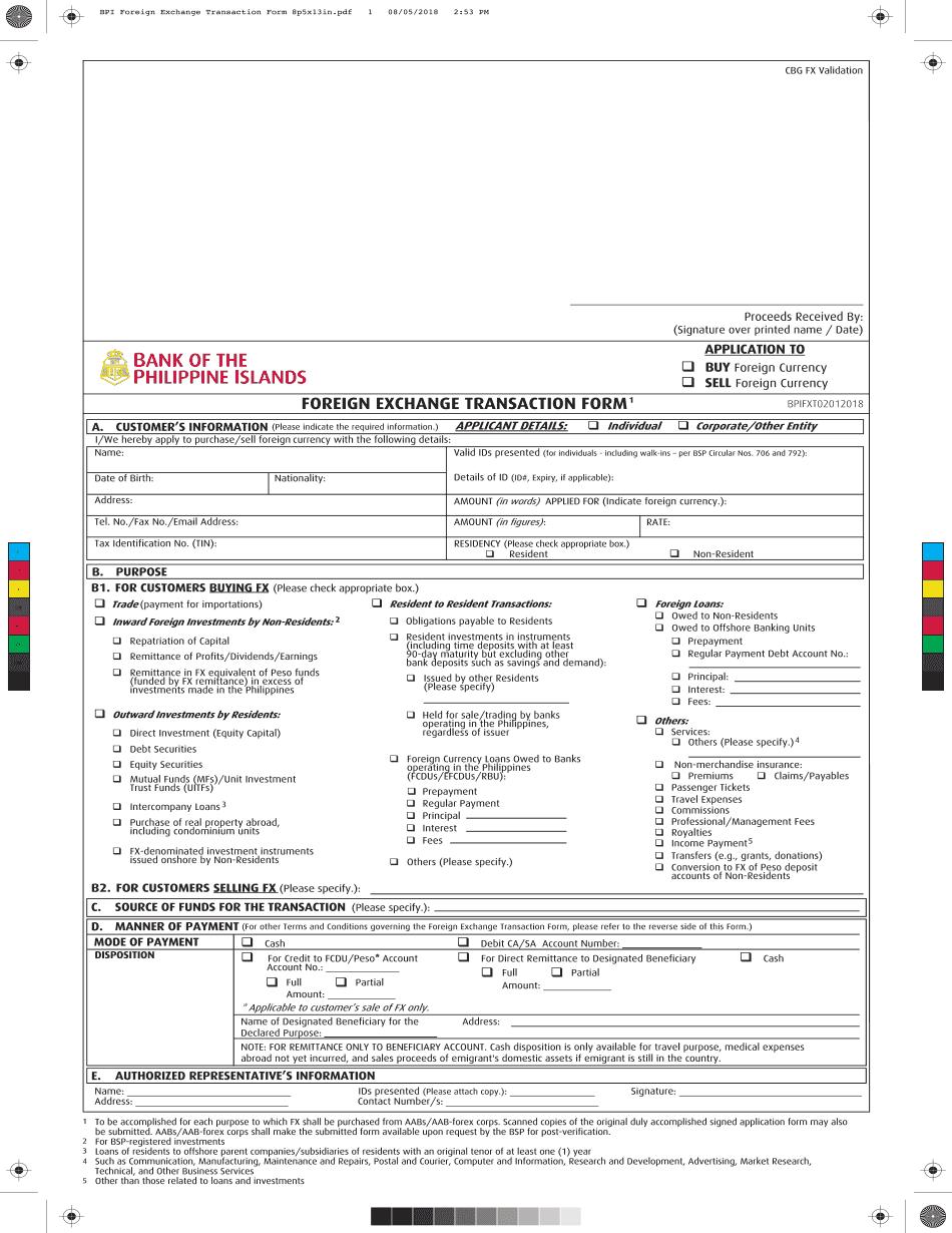 Bpi Forex  Form