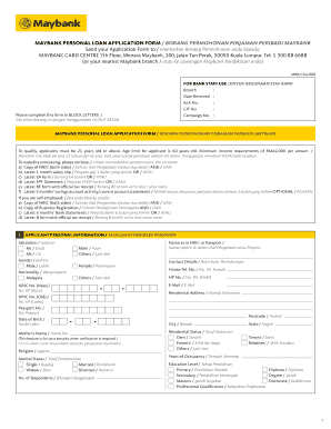 Borang Permohonan Pembiayaan Maybank  Form