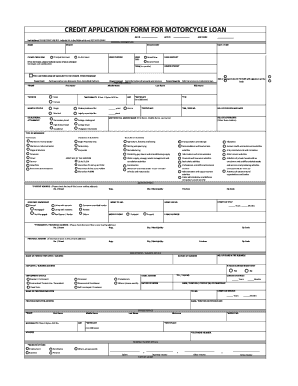 Credit Application Form for Motorcycle Loan