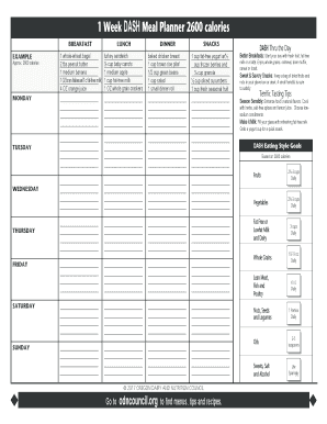 Mayo Dash Diet  Form