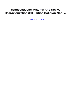 Semiconductor Material and Device Characterization Solution Manual PDF  Form