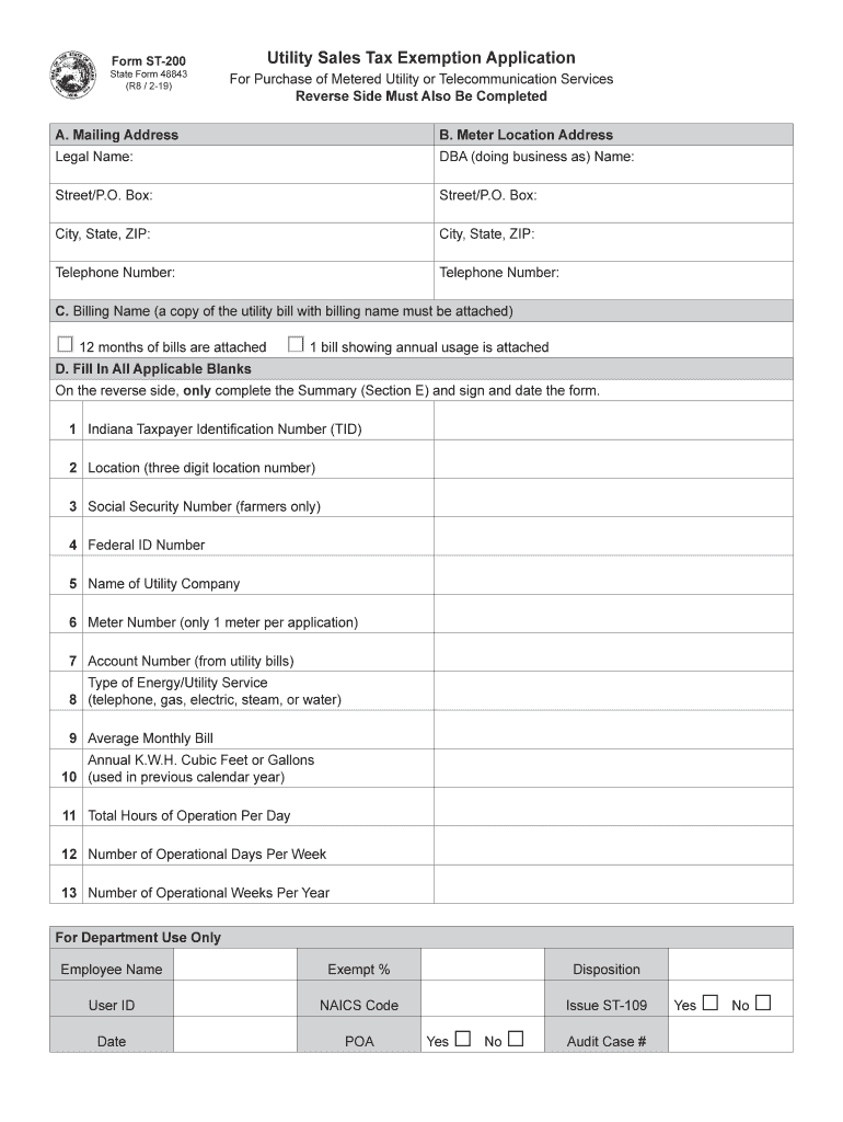 Indiana State Form Sales Exemption