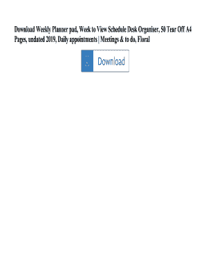 Planner Pad PDF Download  Form