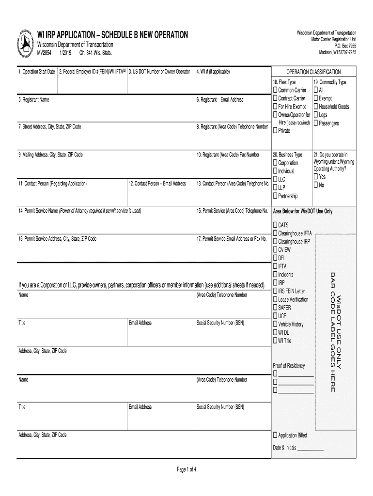  Form Mv2854 2019