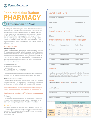 Penn Medicine Prescription Mail Order Form