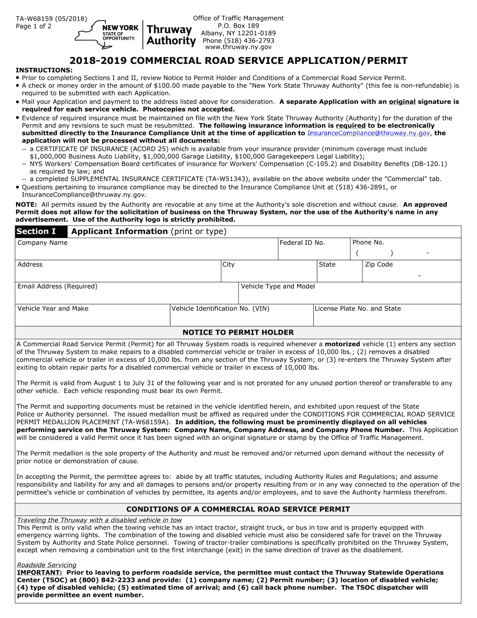  Ny State Thruway Applicatio 2018-2024