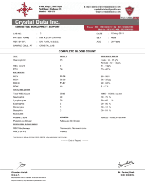 Fake Blood Test Results Fake Blood Test Results  Form