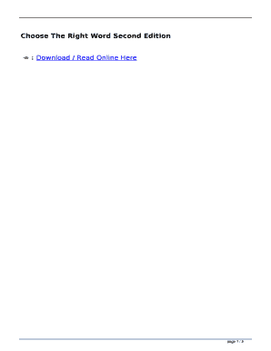 Choose the Right Word PDF  Form