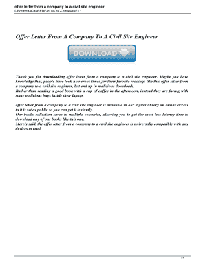 Civil Engineer Offer Letter PDF  Form