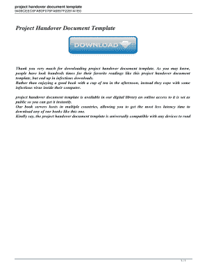 Project Handover Letter Format in Word