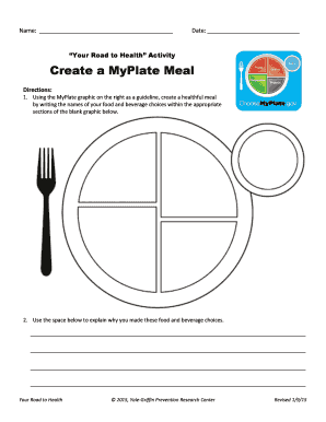 Create a MyPlate Meal  Form