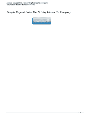 Request Letter for Driving License to Company  Form