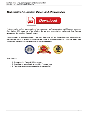 Mathematics N5 PDF Download  Form