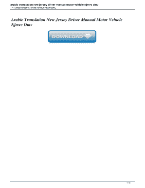 Nj Driver Manual in Arabic  Form
