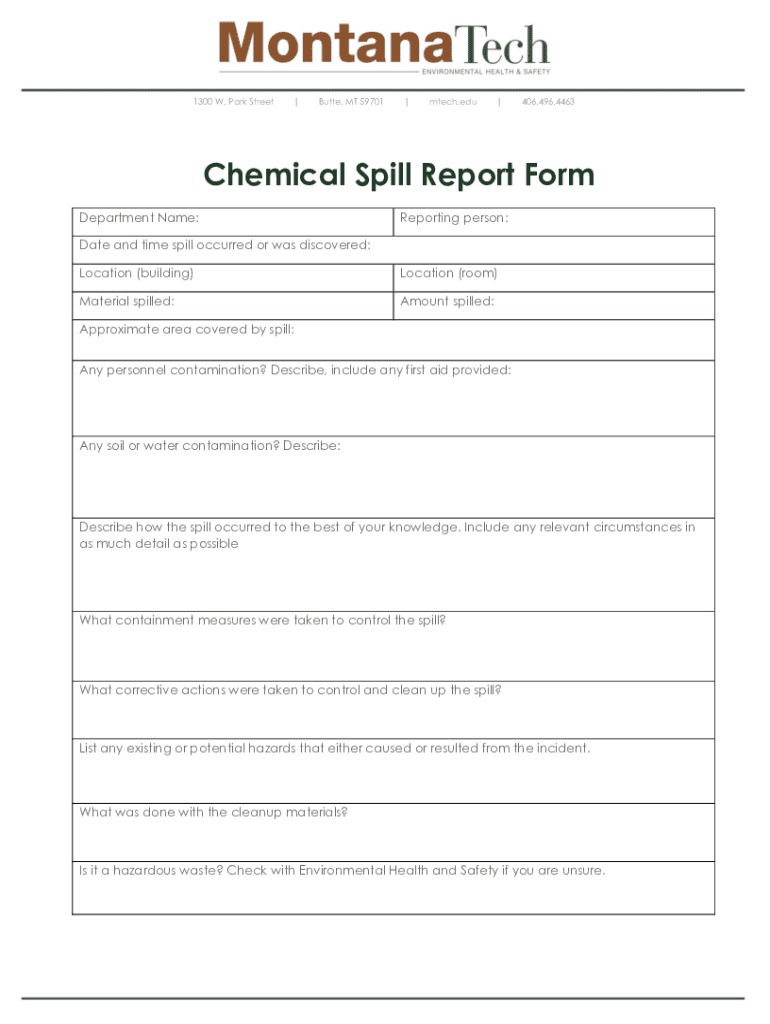 Spill Report Form