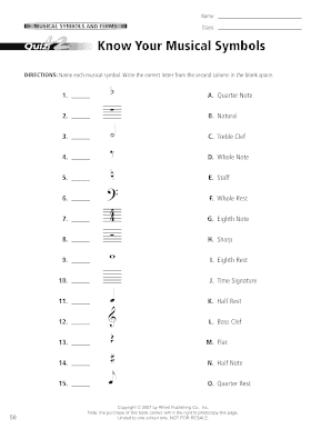 Music Symbols and Meanings PDF  Form