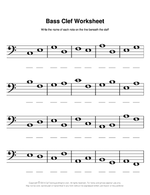 Music Theory Worksheet PDF  Form