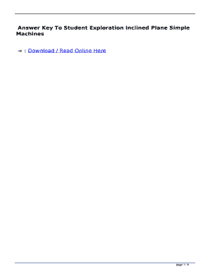 Inclined Plane Simple Machine Gizmo Answer Key PDF Form