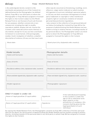 Foap Model Release Form PDF