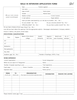 Interview Application Form