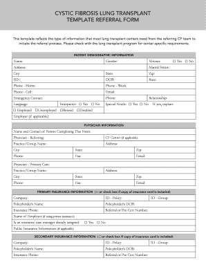  Lung Transplant Referral Form 2019