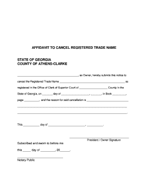 Trade Name Affidavit  Form