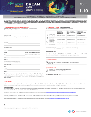 MAIN EXHIBITOR APPLICATION CONTRACT for PARTICIPATION  Form