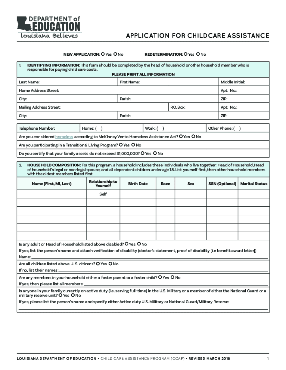 IDENTIFYING INFORMATION This Form Should Be Completed by the Head of Household or Other Household Member Who is