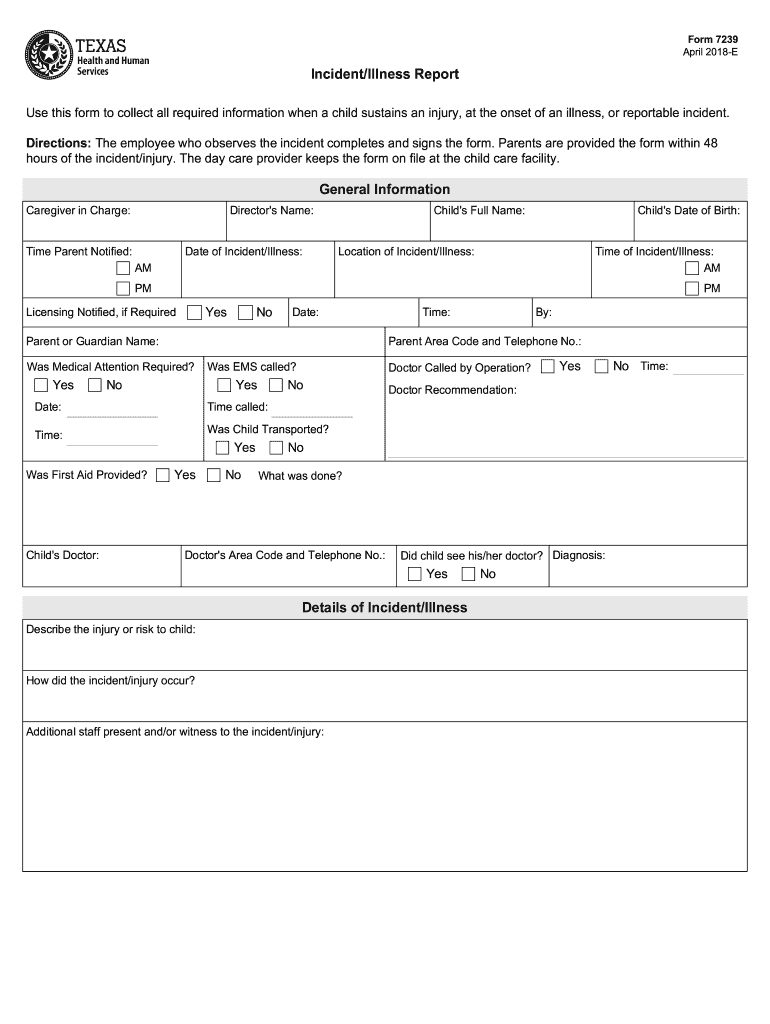  7239 Incident Illness Report 2018-2024