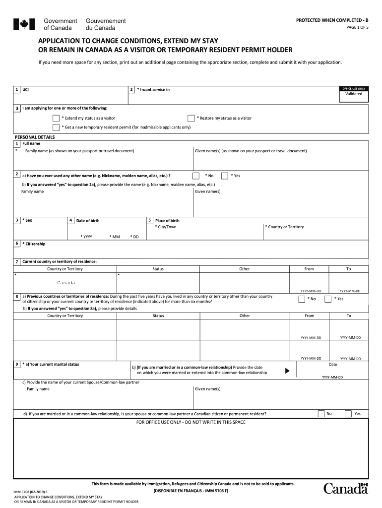  Imm5708e Form PDF 2019