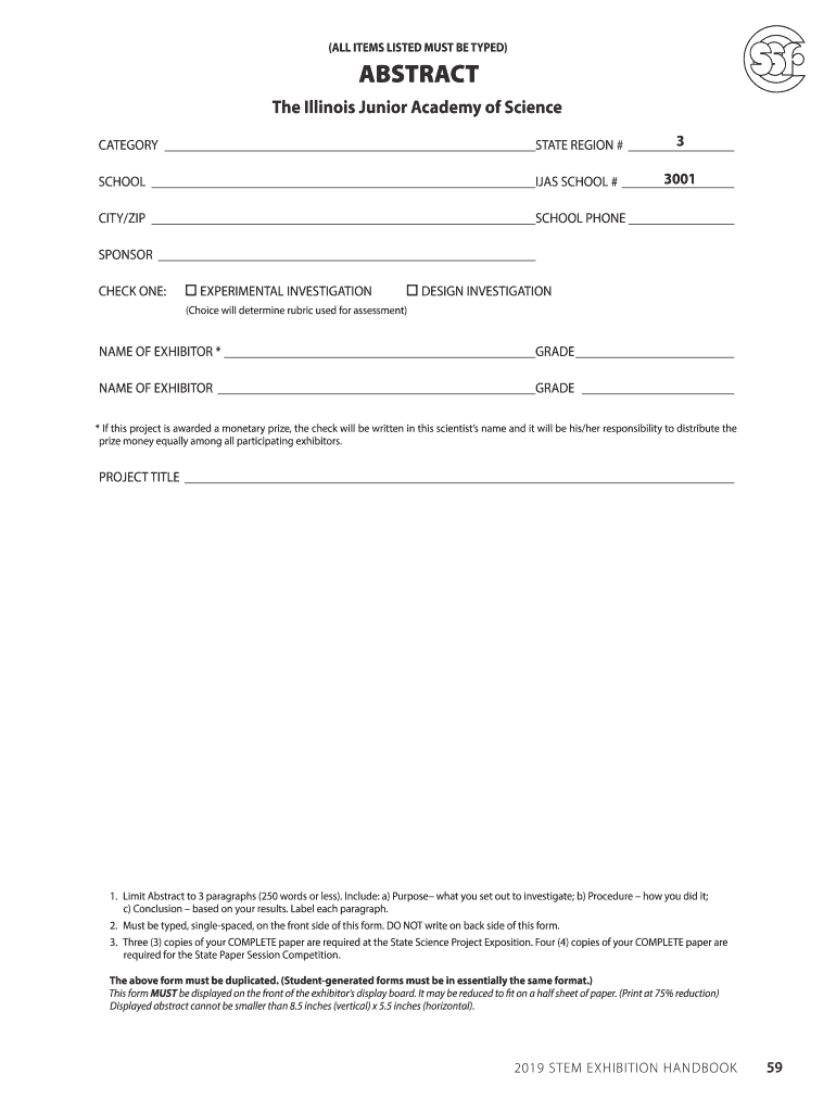  Abstract Sheet for Science Project Ijas 2019-2024