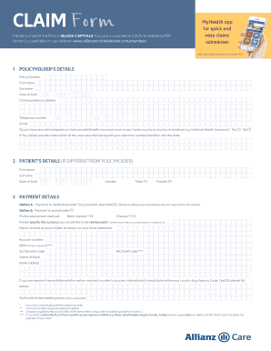  Allianz Care Form 2018-2024