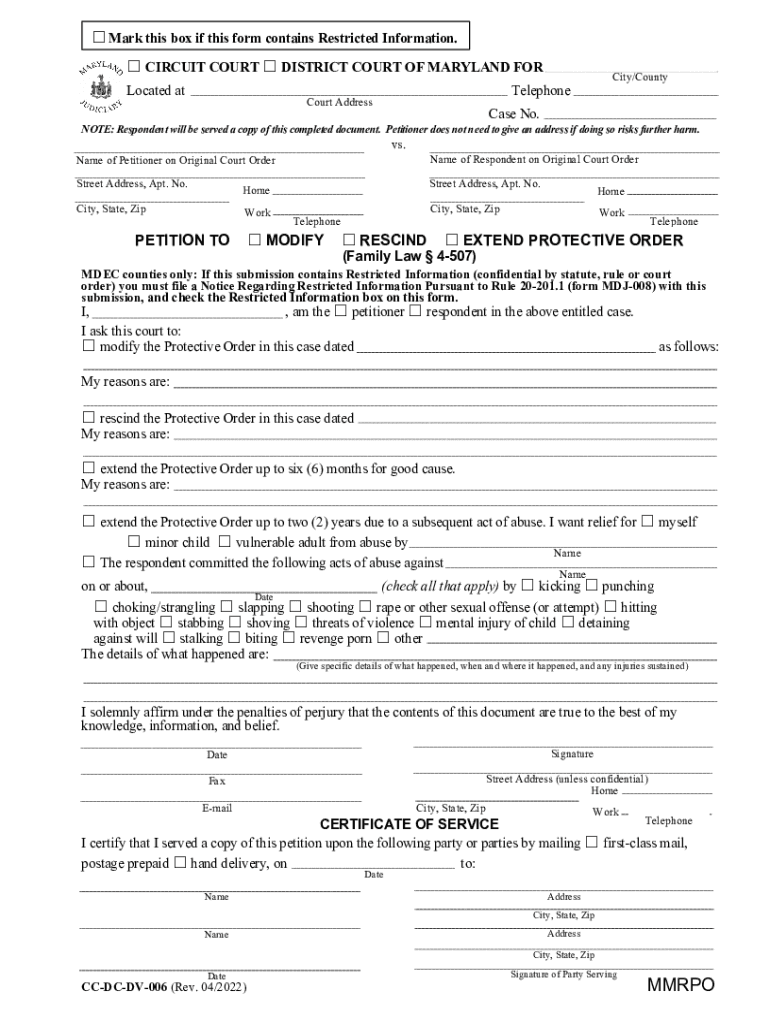 Maryland Rescind  Form