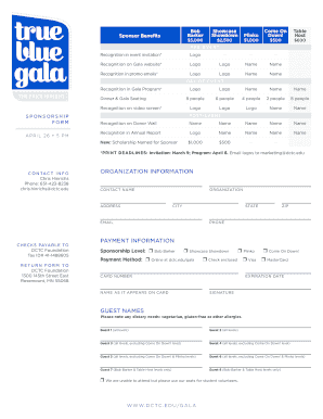  DCTC True Blue Gala Support Request 2018-2024