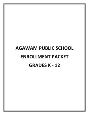 AGAWAM PUBLIC SCHOOL ENROLLMENT PACKET GRADES K 12  Form