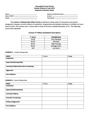 Conners 3 Teacher Short Form PDF