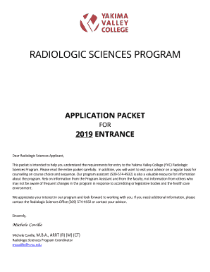  Rad Science Application Packet 2019