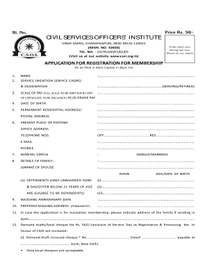 Csoi Membership Form