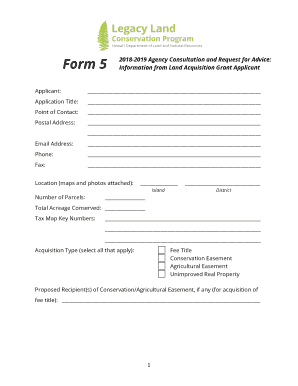 Land Acquisition Form