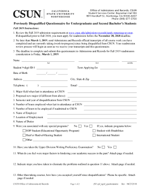  Disqualified Form 2018