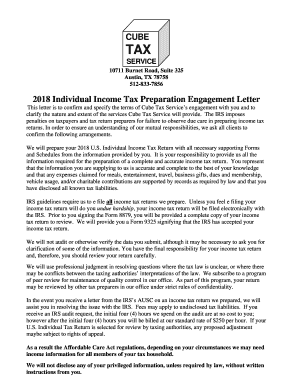  Tax Engagement Letter 2018