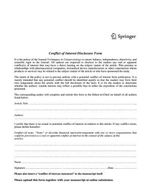  Conflict of Interest Form Springer 2019-2024