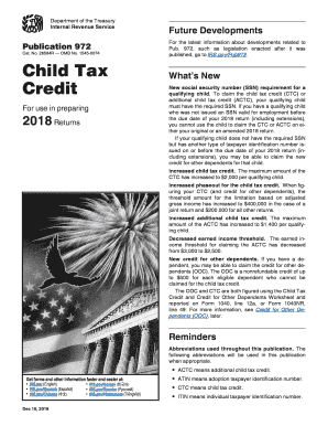 Get and Sign Child Tax Credit Form 2018